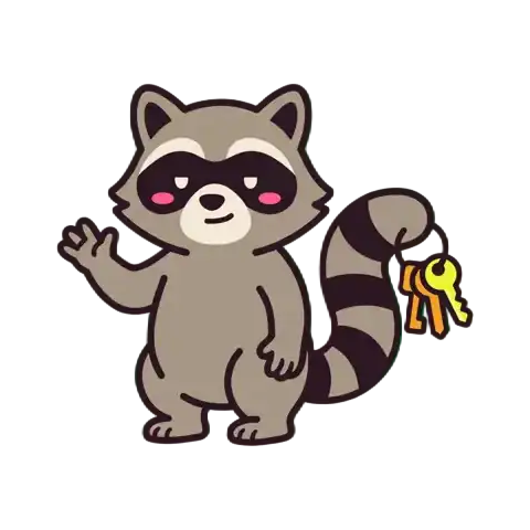 Rocco, the Ringtail mascot, waving